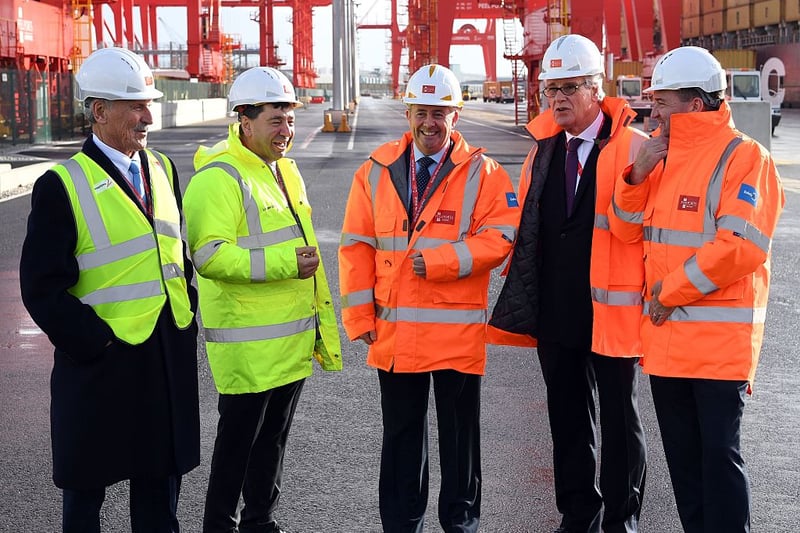 Net worth of £1.6bn. John Whittaker (far left) is the chairman of the Peel Group, which owns the Port of Liverpool and the  Liverpool Waters and Wirral Waters site.