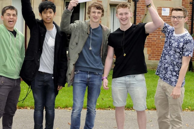 GCSE results day at St Aidan' School in 2012.