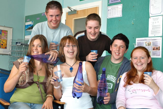 They had reason to celebrate at Farringdon Comprehensive in 2005.
Here are Ashleigh Hall, David Heaney, Ashleigh Crann, Daniel Patterson, Jonathan Bridges and Claire Storey.