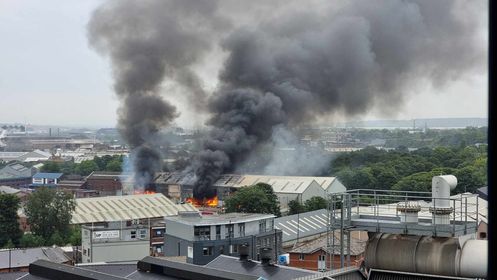 Reader Ste Booth pictured huge plumes of black smoke filling the sky from the site.