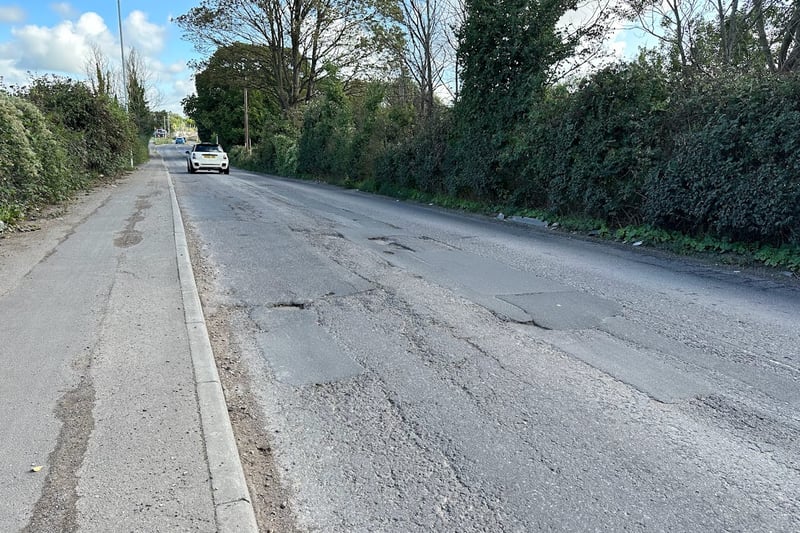 It’s not hard to find potholes in Henbury, which had more potholes reported to Bristol City Council in 2022 than any other neighbourhood. There were 86 reports, with 21 from Henbury Road, and eight from Crow Lane and Avonmouth Way. This picture is on Station Road.