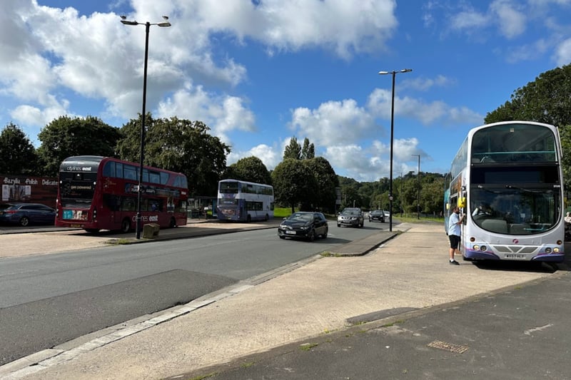 Henbury is lucky to be served well by a number of First bus routes, including the numbers 75 and 76 which users can board to get to the city centre.  The large lay-by terminus also offers drivers a chance of a break and a snack at the cafe shop in the old terminus building.