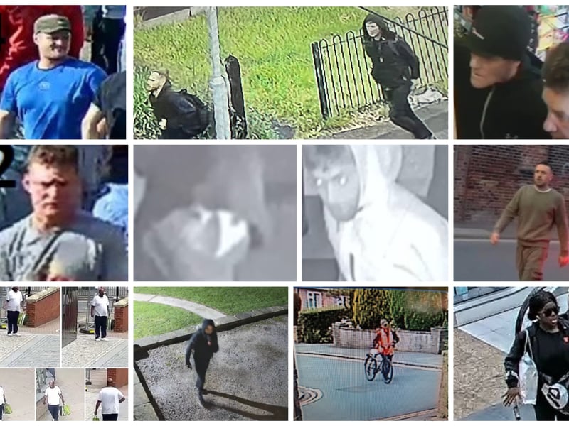 These pictures show 14 people who police want to speak to in connection with appeals they have made over the last month