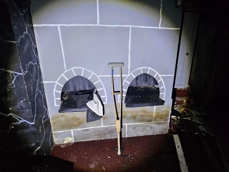 A lone crutch rests against a prop inside the abandoned La Chambre swingers club in Attercliffe, Sheffield, which was formerly the Robin Hood pub. The landmark building is set for a new lease of life as part of the huge Attercliffe Waterside regeneration project. Photos: @markoantony_urbex/@urbexlew