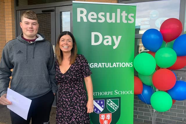 Will Barlow, who was diagnosed with a rare form of Hodgkin Lymphoma in January 2021, is celebrating great GCSE results with his mum Helen Noble.