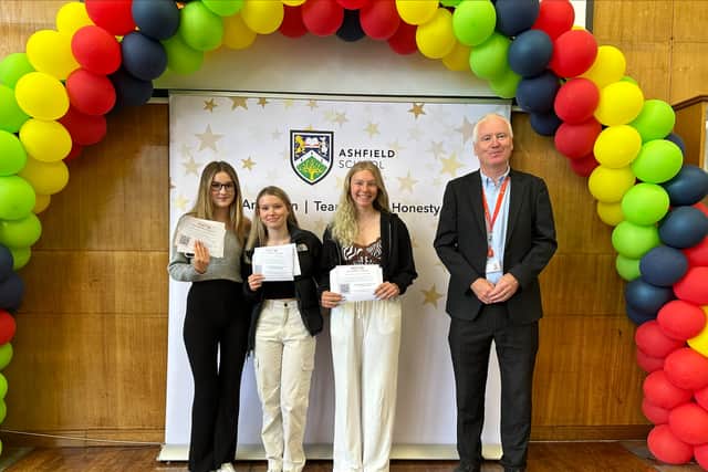 Ashfield School celebrated an average grade of 5 across all examinations taken - with one student securing nine grades 9. 