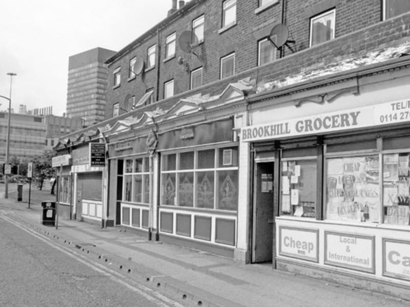 Brook Hill Grocery and Butlers Balti House, on Brook Hill, with the University of Sheffield Arts Tower in the background, in August 2006. Photo: Picture Sheffield/David Bocking/SLAI