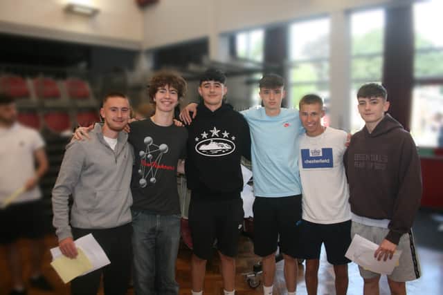 Sam, John,  Max, Arthur, Isaac, and Alex were among those celebrating great success at  Brookfield Community School. 
