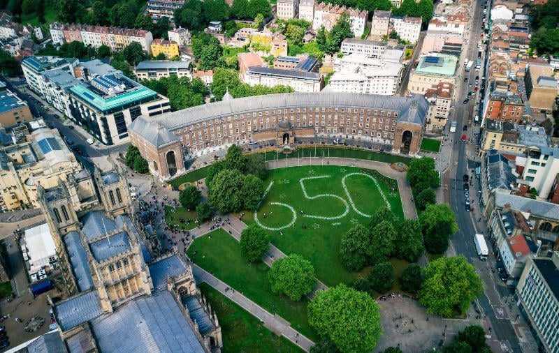 This weekend is the last chance to celebrate Bristol’s 650th anniversary by hopping across 650 tile hopscotch locations at Queen Square, Castle Park and College Green. The tiles sprayed onto the grass are free to use for families until the end of August.