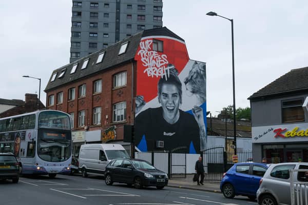 This giant Millie Bright mural has been unveiled on London Road Sheffield, not far from the home ground of her former club, Sheffield United. The Chelsea player captained England in the recent women's football World Cup. Picture: Dean Atkins, National World