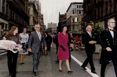 An earlier image on Buchanan Street with there being a ceremony to mark the opening of the pedestrian area in 1972