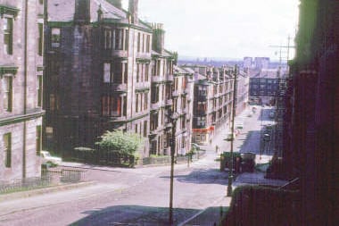 Looking down Gardner Street, Partick in June 1975. 