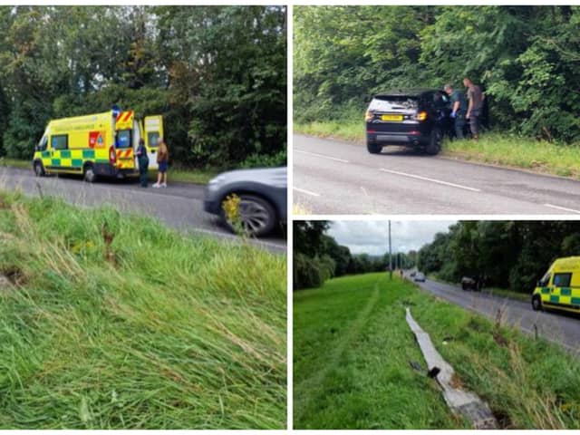 An ambulance was sent out to Chesterfield Road, Sheffield this morning after a car left the road and crashed: Picture: Jim B