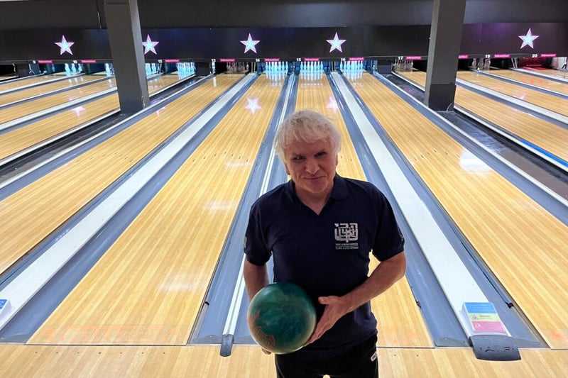 Bowling athlete Shlomo Lezmy, who lives in the city of Holon, near Tel-Aviv, Israel, got totally blind in the army when he was 30 years old. Here he is at the Hollywood Bowl at the Broadway Plaza in Birmingham. Tenpin Bowling is one of the seven IBSA sports that are competing.