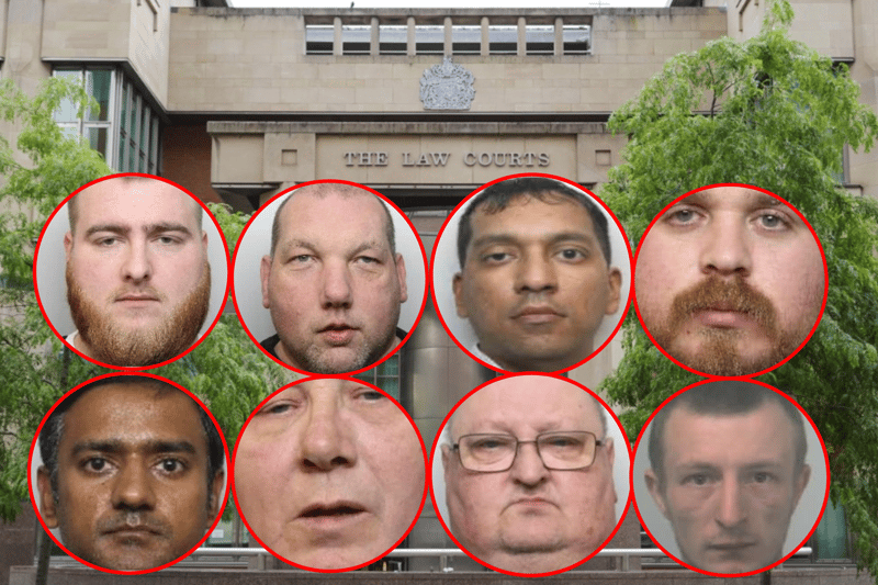 All of the eight defendants pictured here have been jailed for sex offences, during hearings held at Sheffield Crown Court in 2023