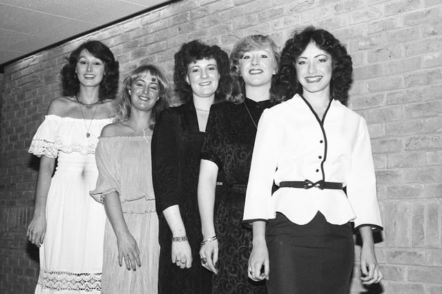 The Durham C.I.U. Queen of Clubs contest at the club in 1980.
Pictured left to right: Evelyn Humphrey, Elaine Daring, Elaine Thompson, Jaclyn Brand and Sandra Potts.