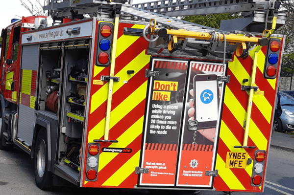 Three fire engines were sent to Skelton Grove, Sheffield, when a bin store went up in flames