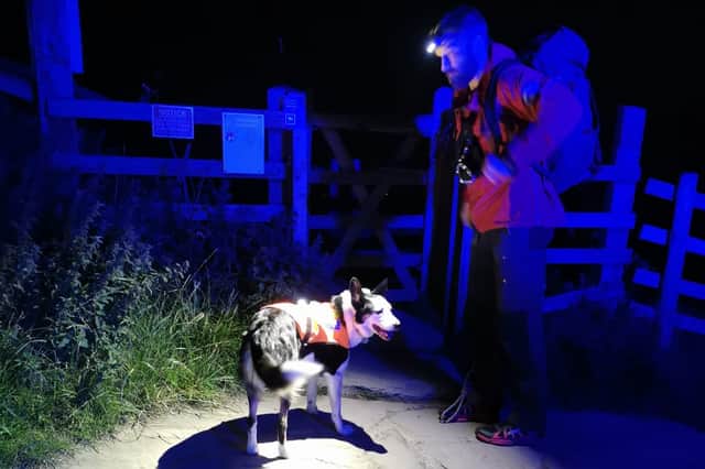 A dog and handler from Mountain Rescue Search Dogs England assisted Edale Mountain Rescue Team after reports of a flashing light on Mam Tor. 