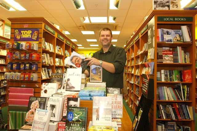 Steve Robinson was pictured at the bookshop in 2004, when Sunday trading had reached its 10th anniversary.