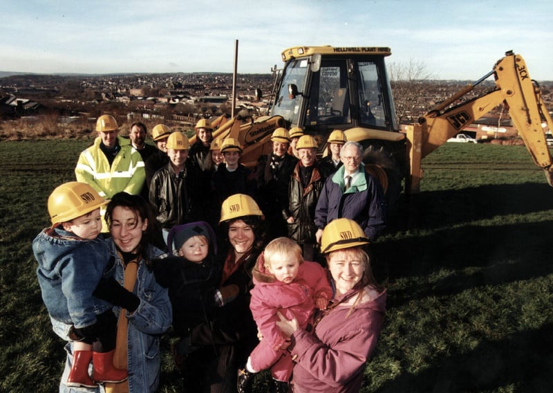 Residents and working group members celebrate the start of work on Heeley Millennium Park in February 1998