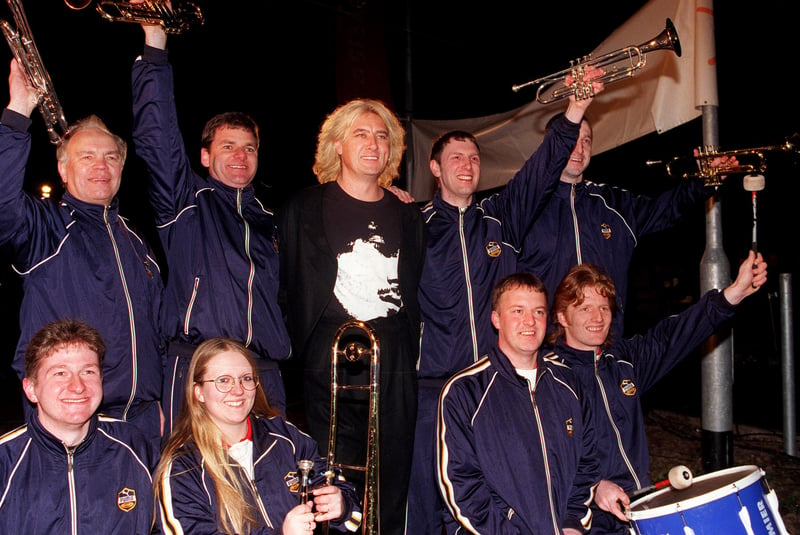 Pictured at the Players Cafe opening party in March 1998 are Joe Elliott and members of the Wednesday band