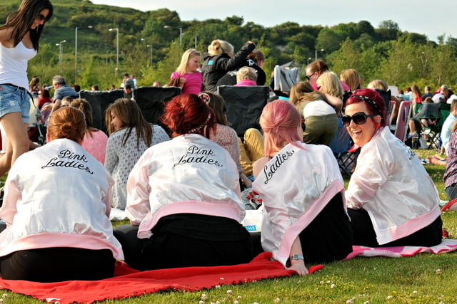 The Pink Ladies at the 2011 screening of Grease at Herrington Country Park.