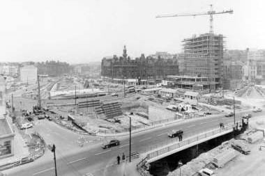 Charing Cross was dramatically changed in the late sixties as work began on the M8 motorway. 