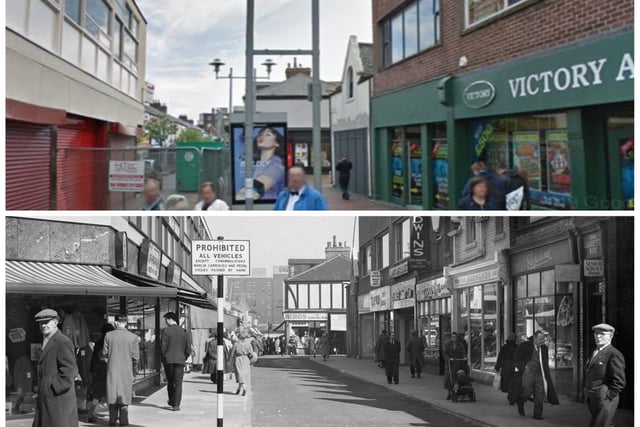 The street as it looked in 1960 and May 2019 (Google Maps).
