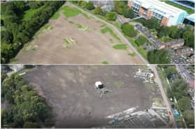 Drone footage of Hillsborough Park from straight after Tramlines and then on September 2 shows how far restorations have come over the summer.