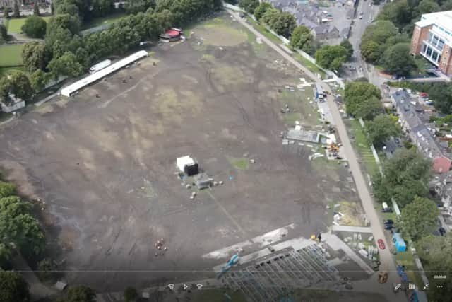 This image by David Hector show the condition of Hillsborough park in the days after Tramlines festival six weeks ago, when the grounds had been left a "mudbath".