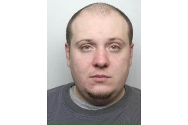 Ashley Gibson, 29, is wanted by South Yorkshire Police over an alleged assault in Southey Green on July 21.