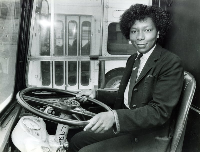Sheffield bus driver Maxine Duffus pictured in 1983