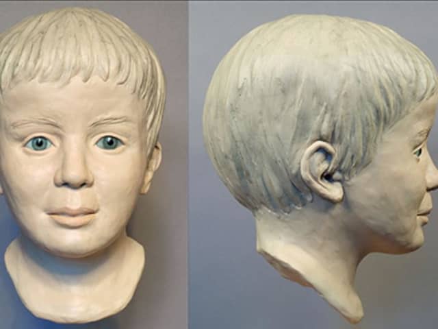 These facial reconstruction images have been released by Interpol in an attempt to discover the identity of a boy whose body was found dumped in the River Danube in Germany. Kerry Needham, whose son Ben Needham went missing on Kos in 1991, aged 21 months, has said the facial reconstruction 'has a look of Ben' and called on police to investigate a possible link to her son's disappearance. Picture: Interpol
