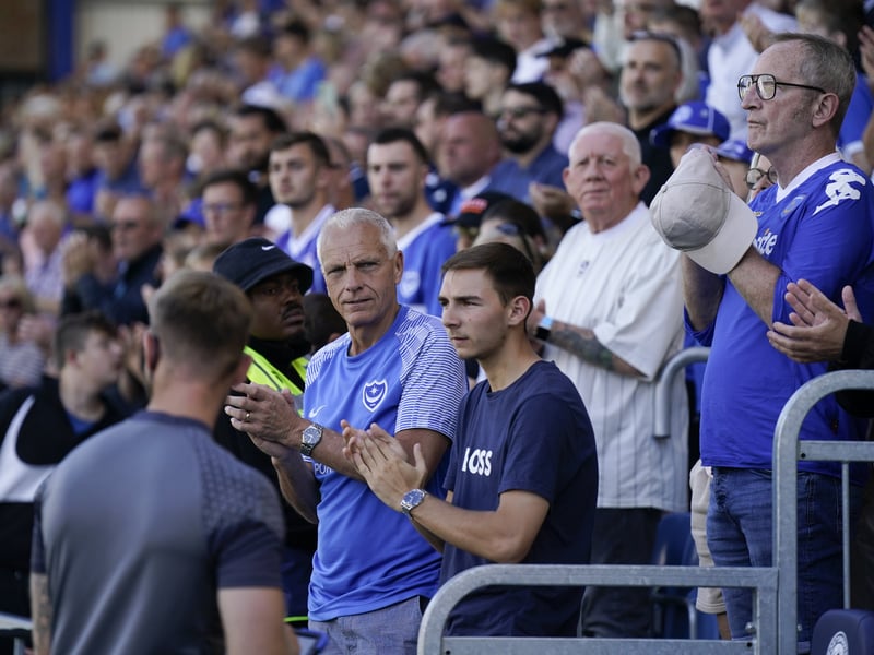 Pompey fans take in the atmosphere at Fratton Park