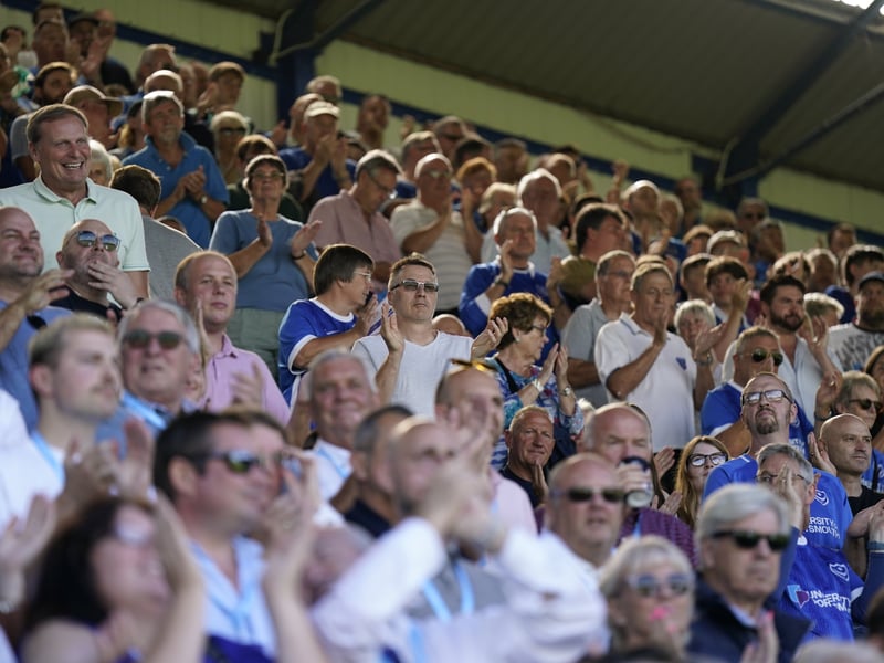 Pompey fans take in the atmosphere at Fratton Park