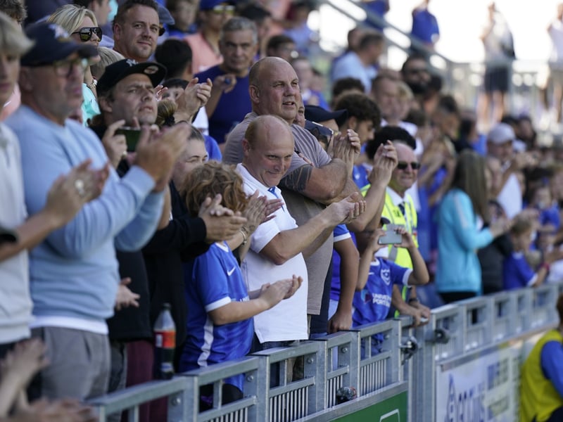 Pompey fans take in the atmosphere at Fratton Park
