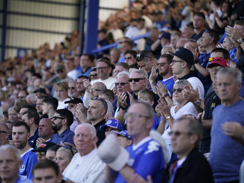 Pompey fans take in the atmosphere at Fratton Park