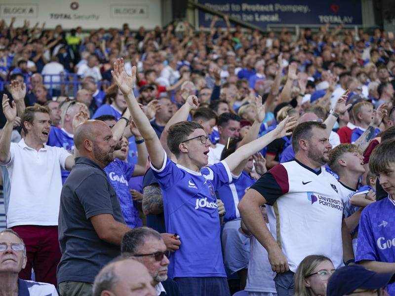 Pompey fans take in the atmosphere at Fratton Park