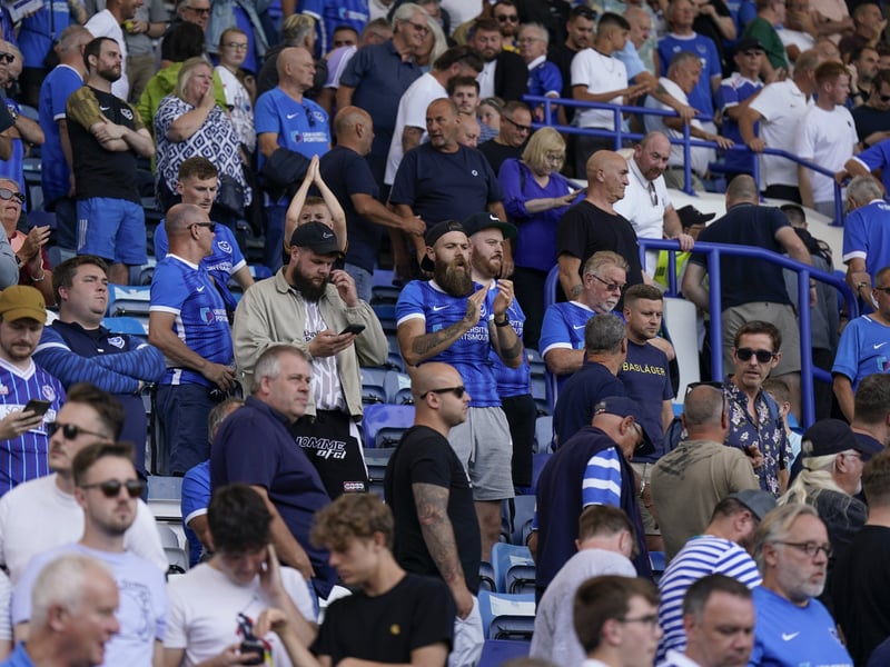 Pompey fans take in the atmosphere at Fratton Park
