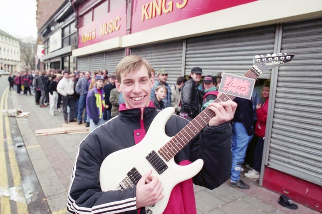 David Jackson with the £300 guitar he bought for just £1 at King's Music in Borough Road in 1993.