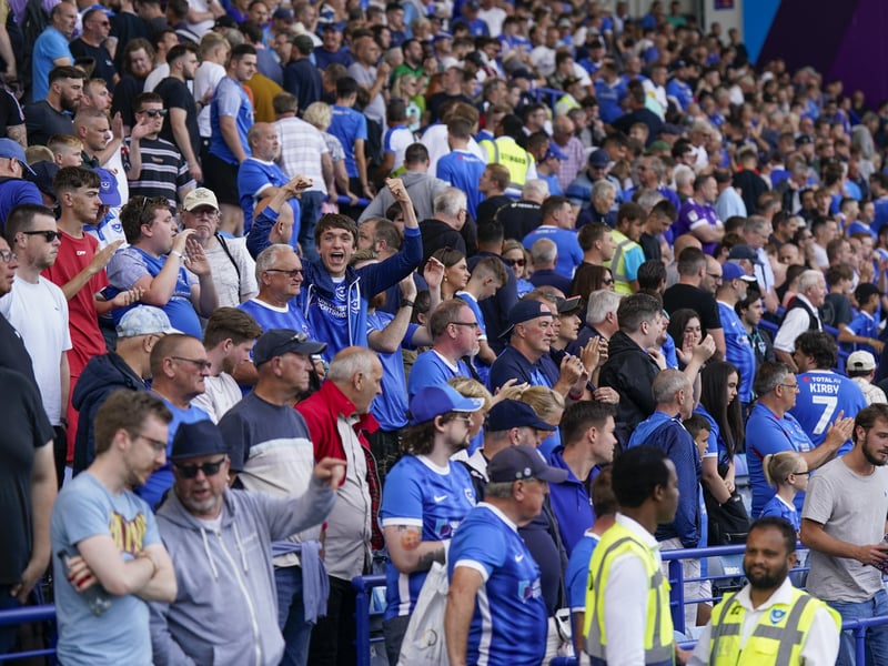 Pompey fans take in the atmosphere at Fratton Park