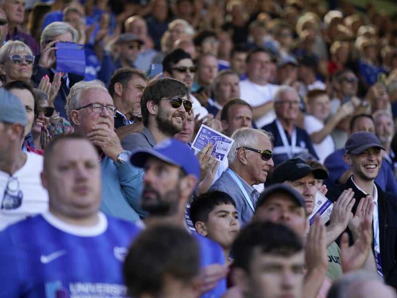 Pompey fans take in the atmosphere at Fratton Park