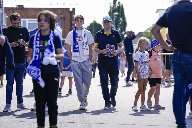 Fans arrive at Fratton Park ahead of Portsmouth v Peterborough United