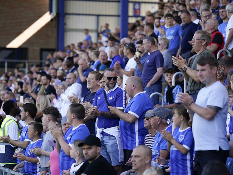 Pompey fans take in the atmosphere at Fratton Park