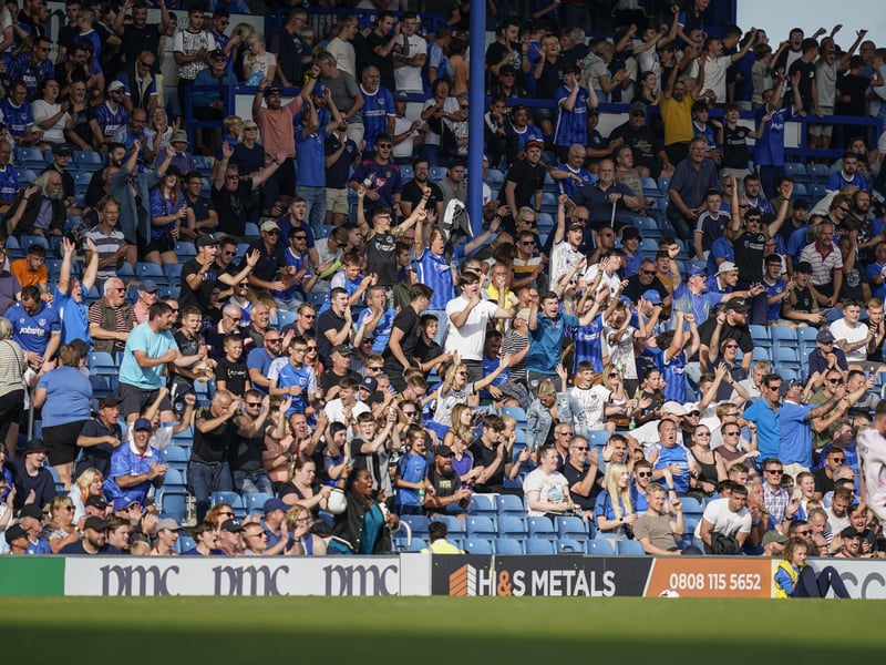 Pompey fans cheer their team on