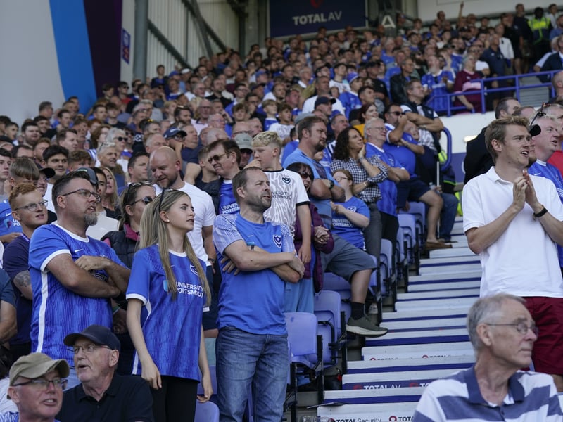 Fans in attendance during Pompey v Peterborough United
