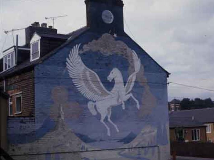 Birth of Pegasus mural, by Steve Field, on Brotherton Street, in Burngreave, Sheffield, in 1977. Photo: Jack Barnaby/Monica Frith/Picture Sheffield
