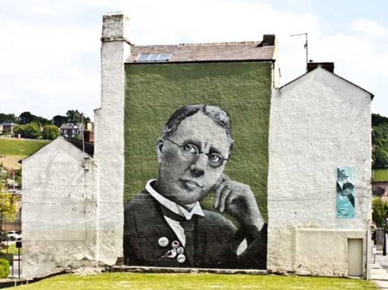 Mural of stainless steel inventor Harry Brearley, by the artist Faunagraphic, on Howard Street, Sheffield city centre, in 2013. Photo: Alex Ekin/Picture Sheffield
