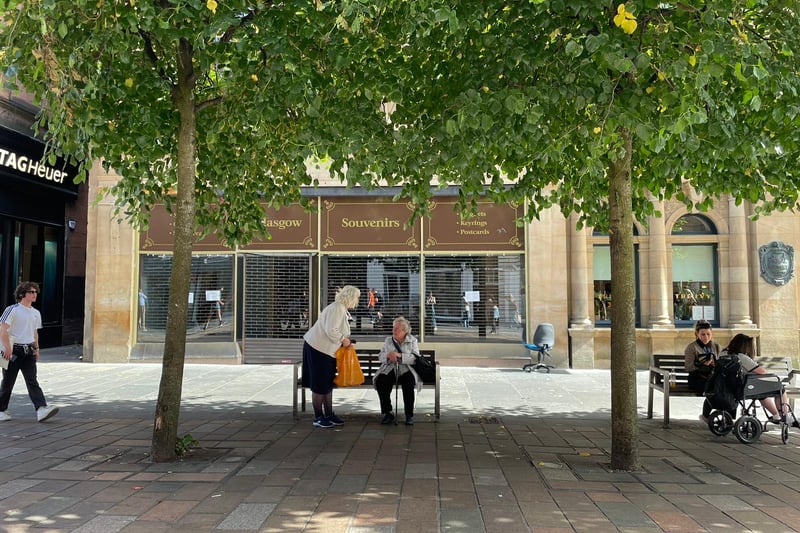 Usually Glaswegians are sheltering from the rain under the trees on Buchanan Street - now we’re just looking for a spot of shade!