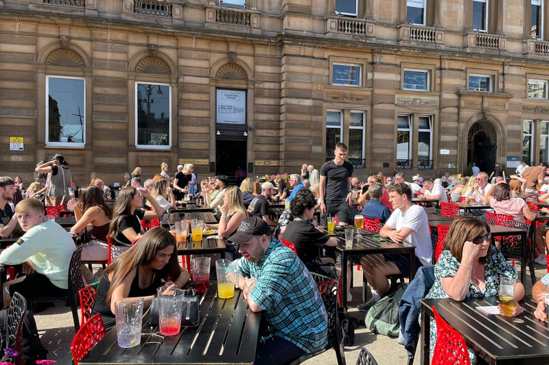 Most Glaswegians assumed the beer garden outside The Counting House Wetherspoons on George Square would be a temporary pandemic measure - but the beer garden has proved popular enough to stay  around.